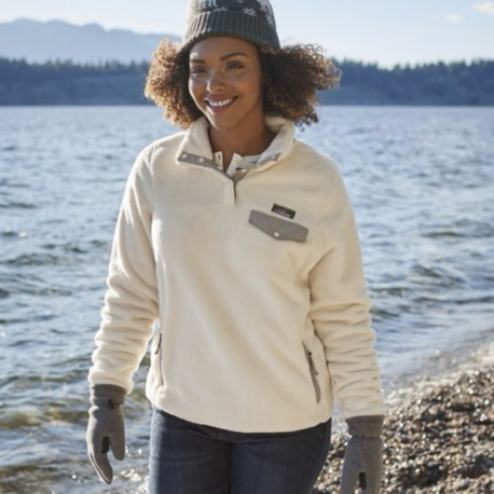 LL Bean Hi-Pile Fleece Pullover Jacket